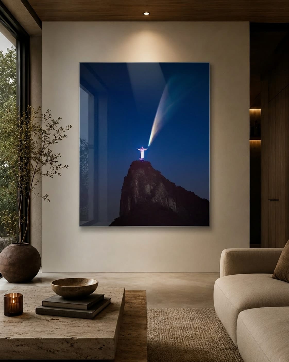 Ambientação da obra Cometa e Cristo em um interior (visualização 1)